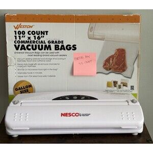 Nesco Vacuum Food Sealer Model VS-01 Automatic One Touch Operation Plus 55 Bags